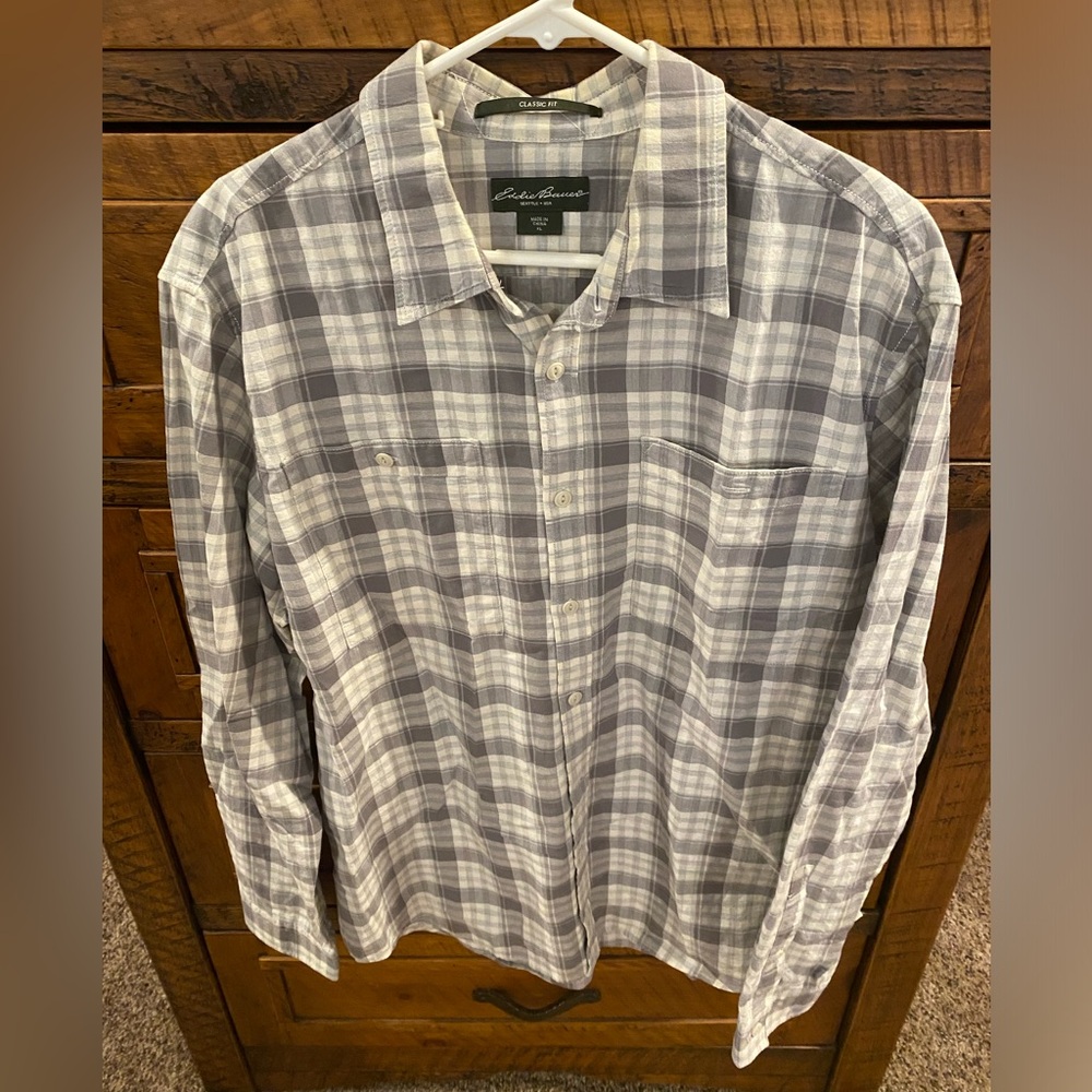 Eddie Bauer plaid shirt, like new!